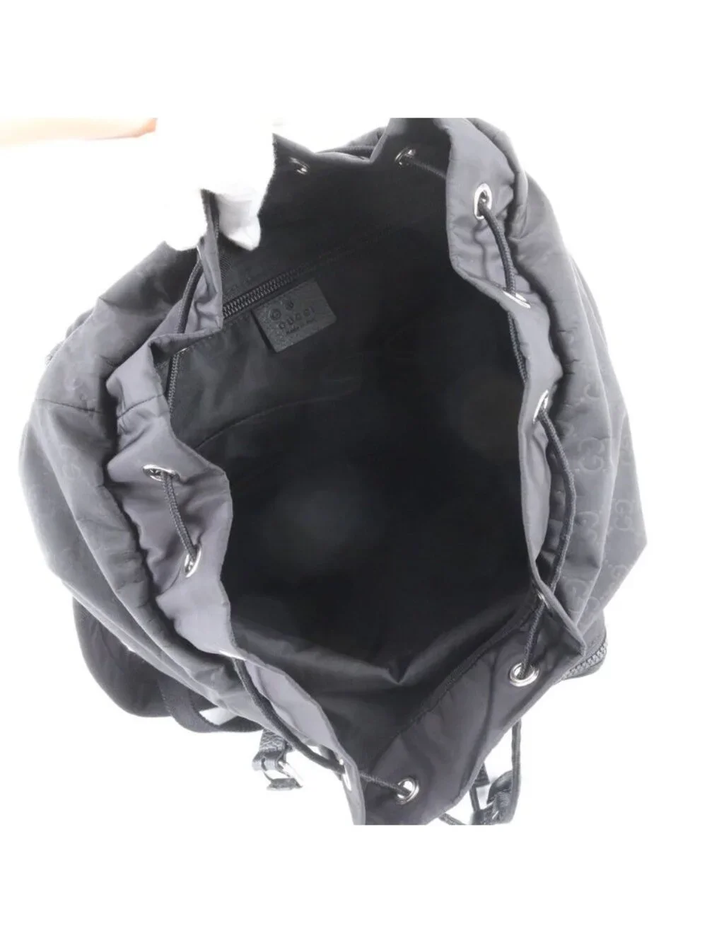 Gucci GG Nylon Leather Backpack Shoulder Bag